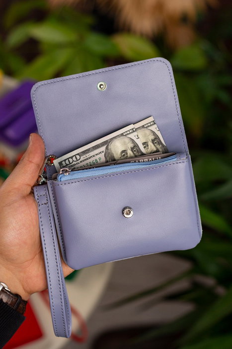 Zoozie Bags Cartera de Mujer Azul Bebé Piel PU Elegante Sofisticada Ideal Regalo